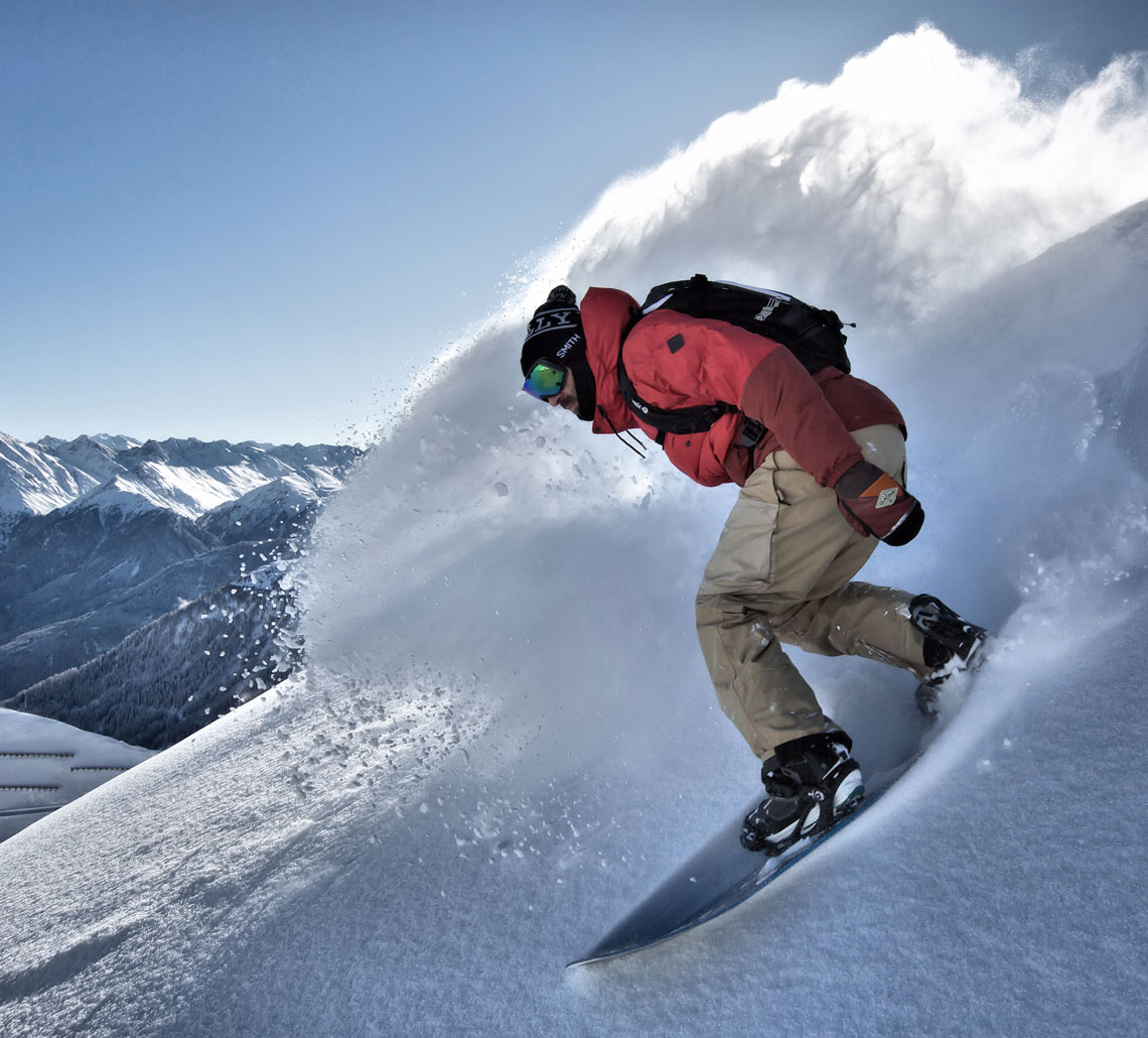 Cool snowcload with snowboarder