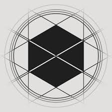 Two triangles and two diamonds that interlock to form a hexagon.